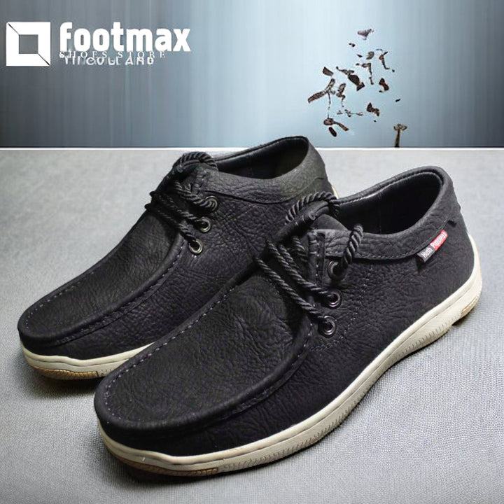 Cow leather men black casual shoes office shoes - footmax (Store description)