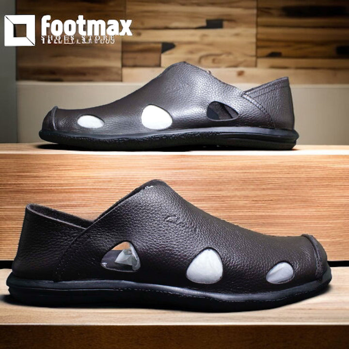Pure leather half shoes comfortable soft leather - footmax (Store description)