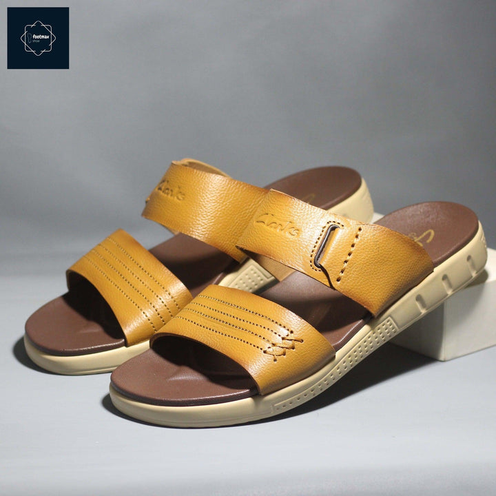 Pure leather flat sandals finished leather - footmax (Store description)