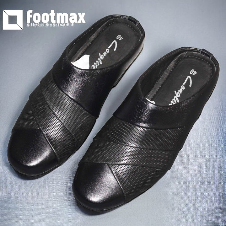 Leather half shoes for men comfortable sandals all season - footmax (Store description)