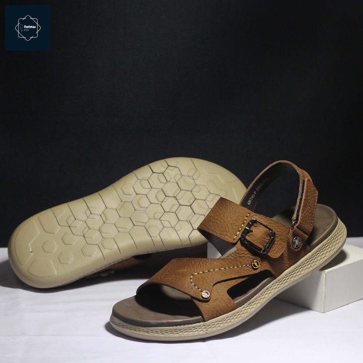 Genuine leather men casual sandals - footmax