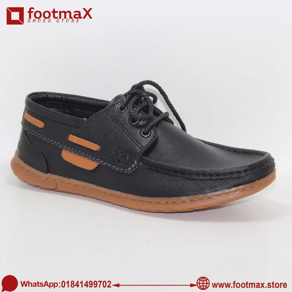 Our men's casual shoes are made with the highest quality black cow leather.