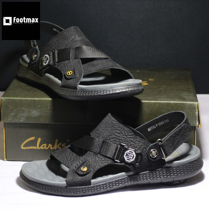 Black Pure leather belt sandals casual leather - footmax (Store description)