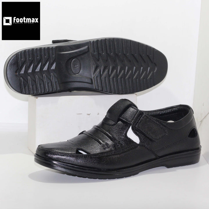 Chocolate leather shoe-cam sandals for men - footmax (Store description)