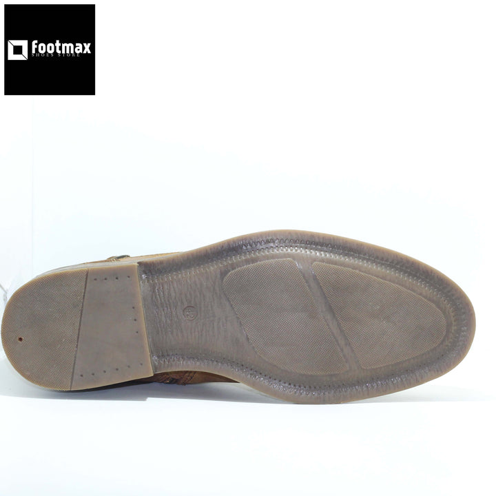 Leather ankle boot shoes side belt - footmax (Store description)