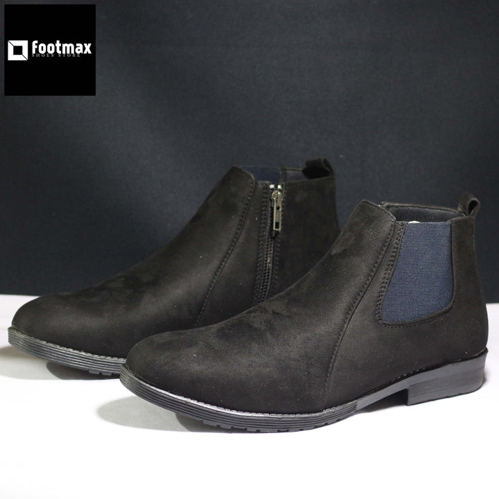 Suede leather men casual zipper boot shoe - footmax (Store description)