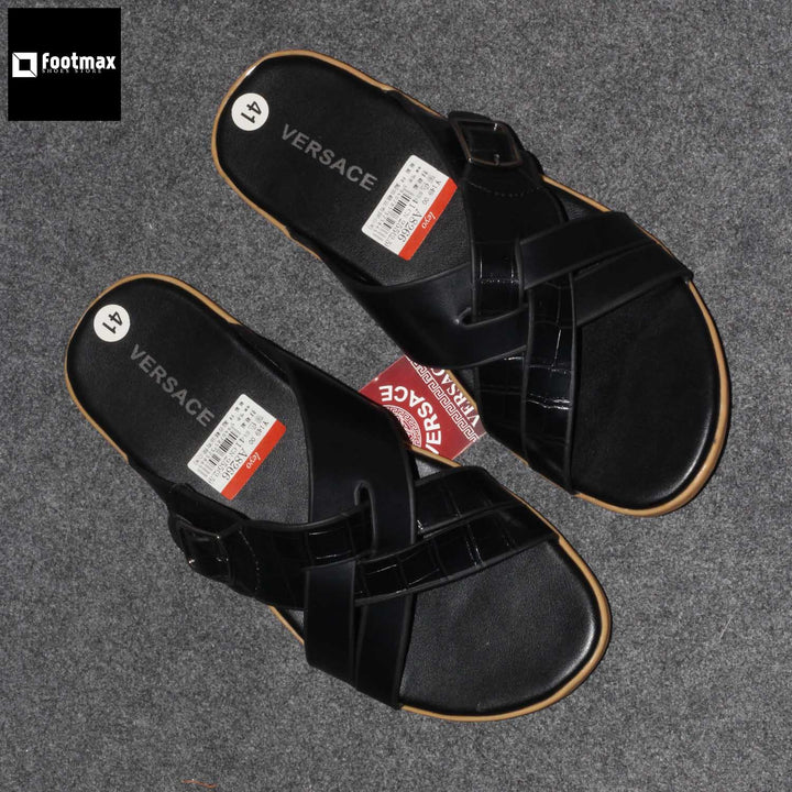 Leather made flat sandals for men - footmax (Store description)
