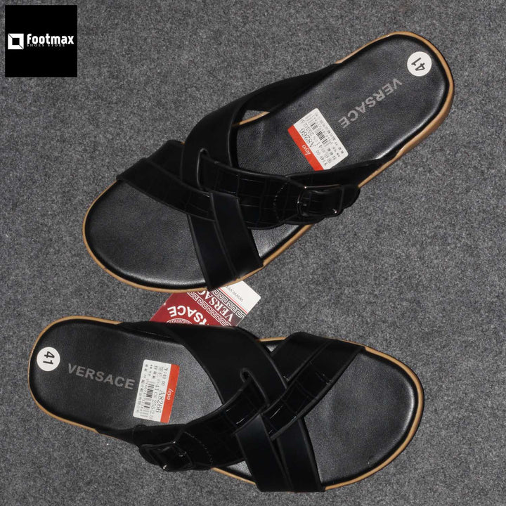 Leather made flat sandals for men - footmax (Store description)
