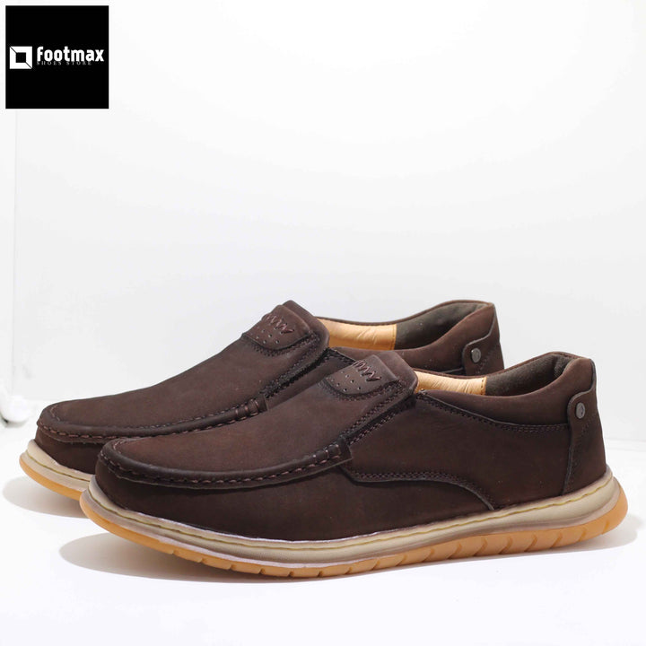 Maroon Color Men cow leather casual comfortable leather shoes - footmax (Store description)