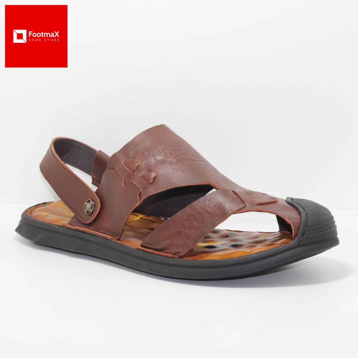 Genuine leather men belt sandals casual comfortable leather sandals - footmax (Store description)
