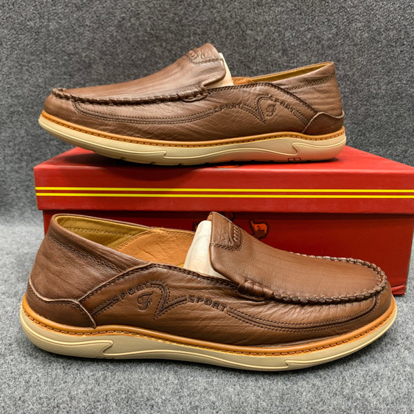 Brown Premium Leather casual shos for men office shoes - footmax (Store description)